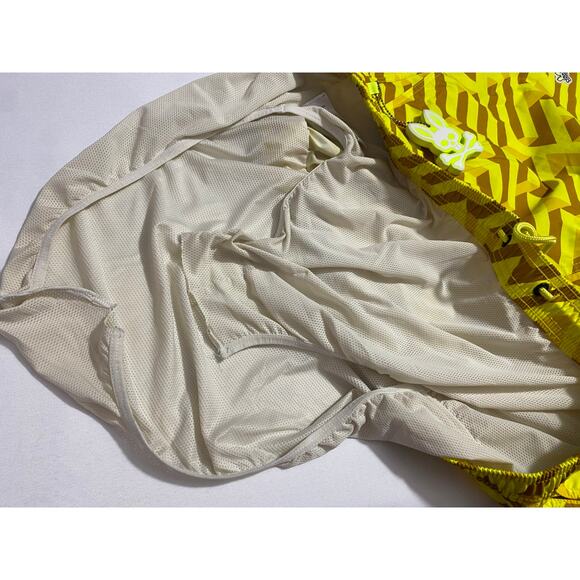 Psycho Bunny Pisani $95 Swim Trunks Mens 2XL Yellow Tan Board Shorts - Picture 6 of 11